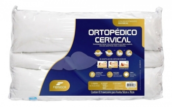 Travesseiro Ortopedico Cervical Lavável Fibra Fibrasca