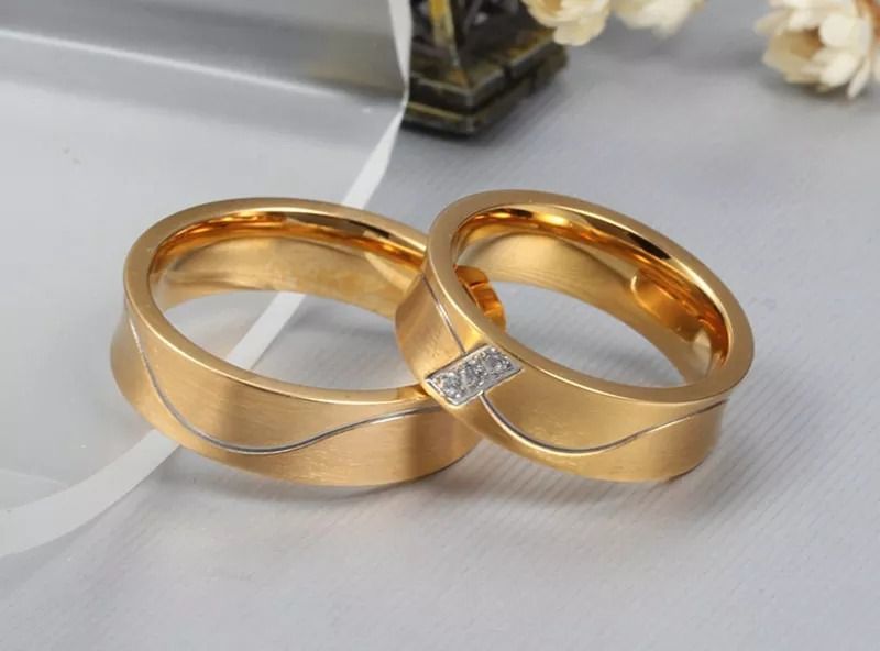 1 Unidade Aliança Noivado Casamento Banhada Folheada Ouro 6mm Top