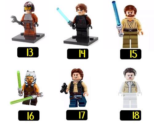 Kit 70 Bonecos Lego Star Wars Yoda Darth Vader C3po R2d2