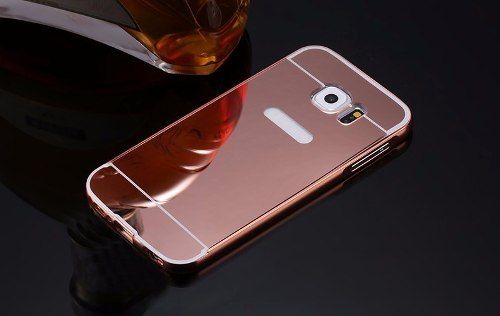 Bumper Aluminio Celular Galaxy S7 Edge G935 +tampa Espelhado Rosé