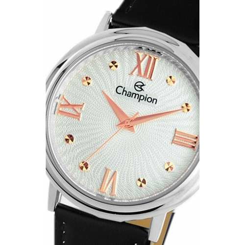 Relógio Champion Feminino Grande Couro Prova D'água Ch22822q