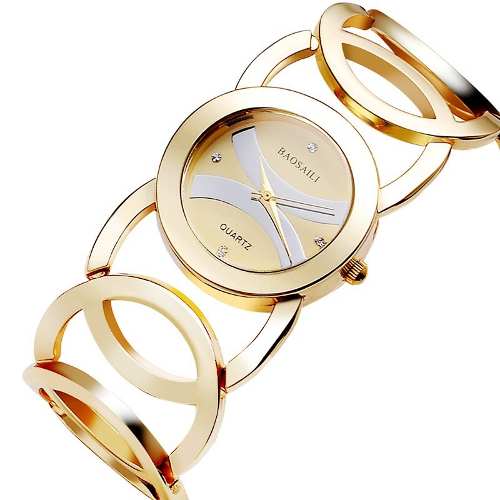 Relógio Barato Feminino Baosaili Am2032 Dourado