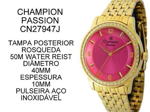 Kit Relógio Cn27947j Champion Dourado Feminino + Conjunto