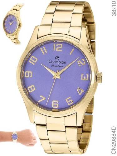 Relógio Champion Feminino Dourado Rainbow Cn29884d
