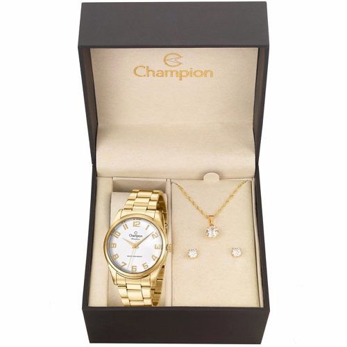 Relógio Champion Feminino CN29883J + Kit Brinde