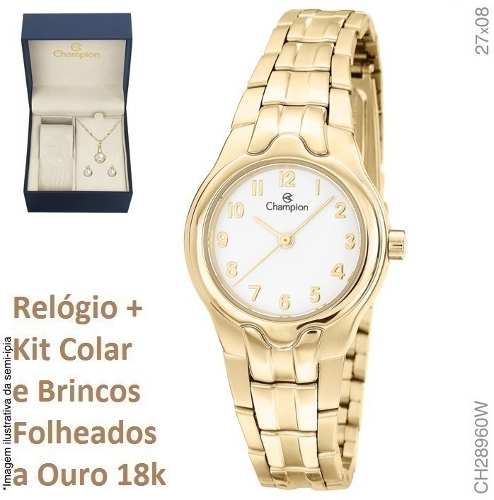 Relógio De Luxo Feminino Champion Original Pequeno Ch28960w