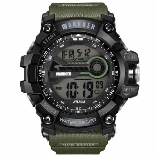 Relógio Esportivo Waknoer Digital Verde Militar