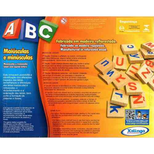 Brinquedo Pedagogico Madeira Abc Alfabeto Letras 72 Peças