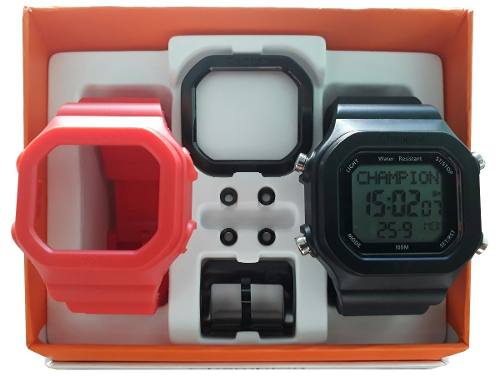 Relógio Champion Yot Original Cp40180x Preta Vermelha