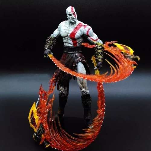 Boneco God Of War Kratos Flaming Blades Of Athenas Neca