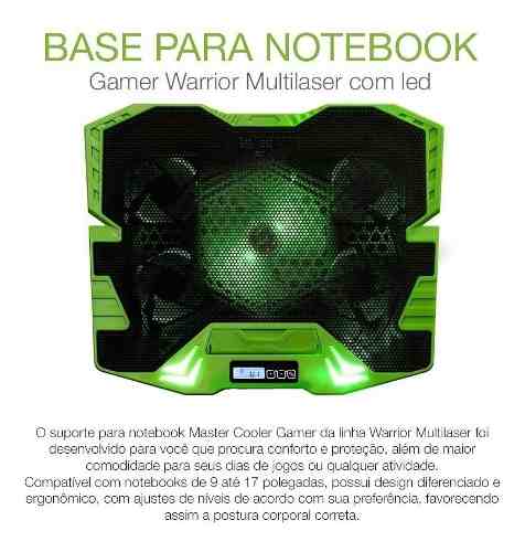 Base Suporte Notebook Multilaser Gamer Cooler Led Ac292