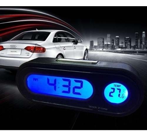 Termômetro Relógio Carro Automotivo Lcd Digital Top