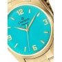 Kit Relógio Champion Feminino Dourado Social Visor Azul CN26046Y + Semijoia