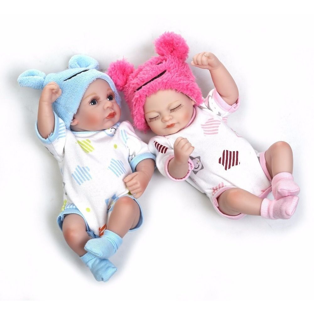 Bebês Mini Reborn Gêmeos Corpo De Silicone Pronta Entrega
