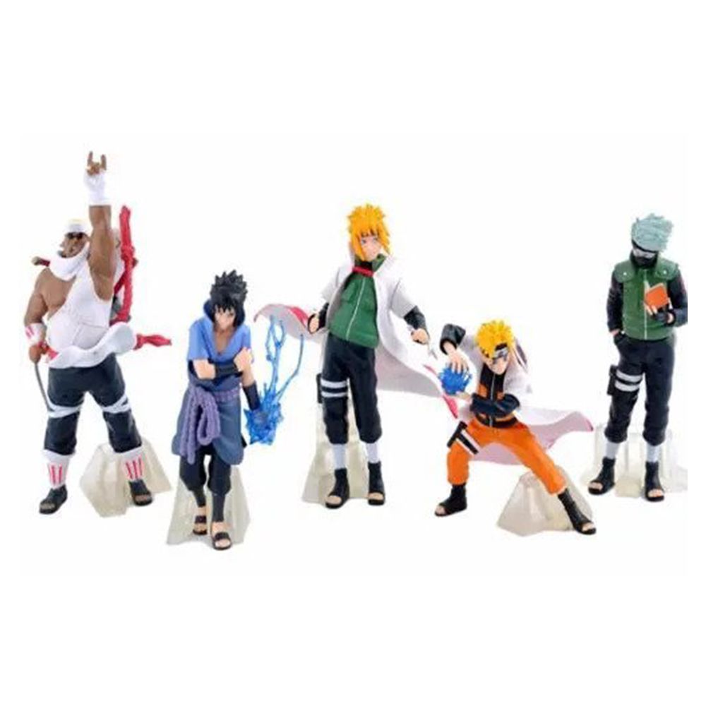 Coleção 5 Bonecos Naruto Uzumaki Kakashi Minato Sasuke Dbz