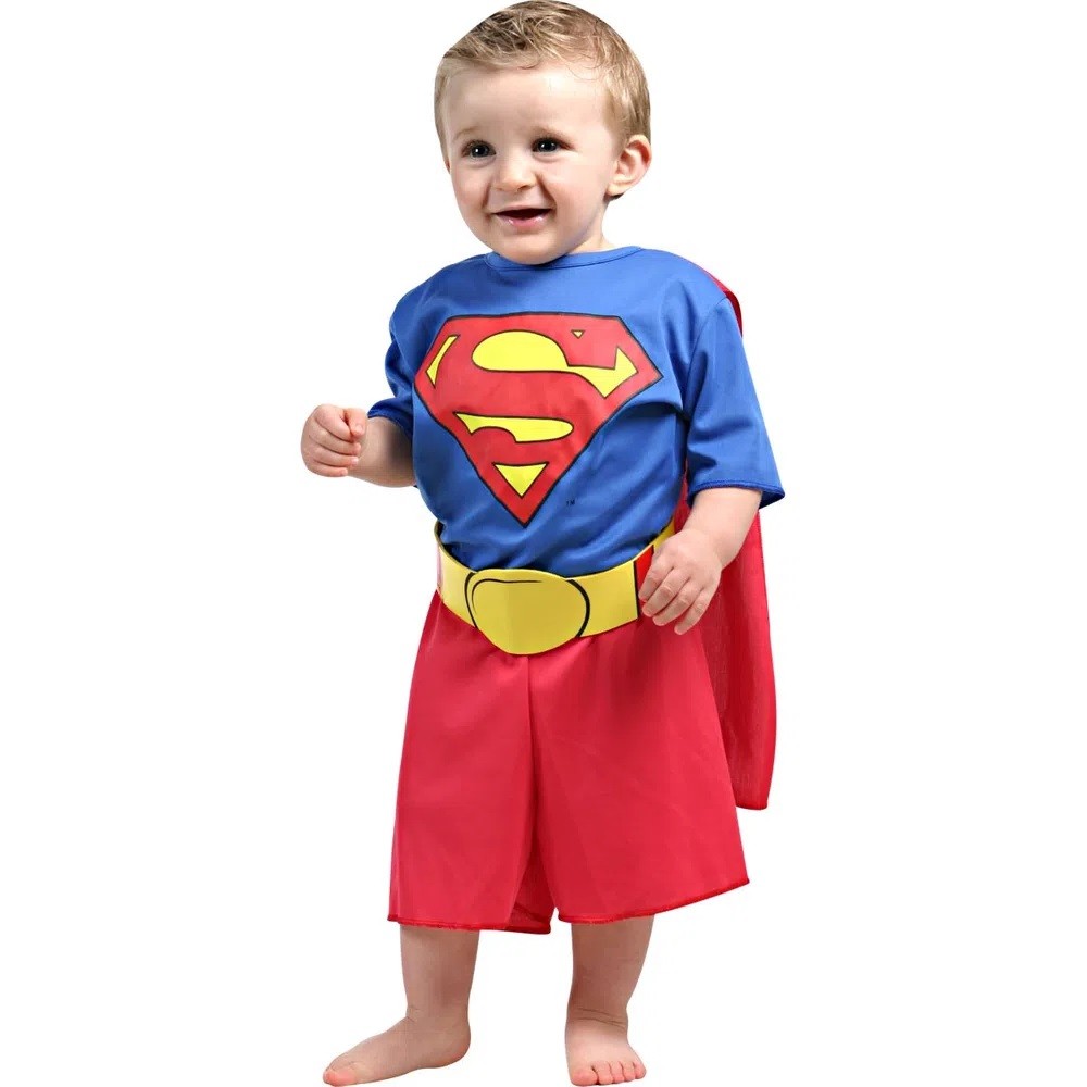 Fantasia Superman Super Homem Bebe C/capa Cinto Tamanho