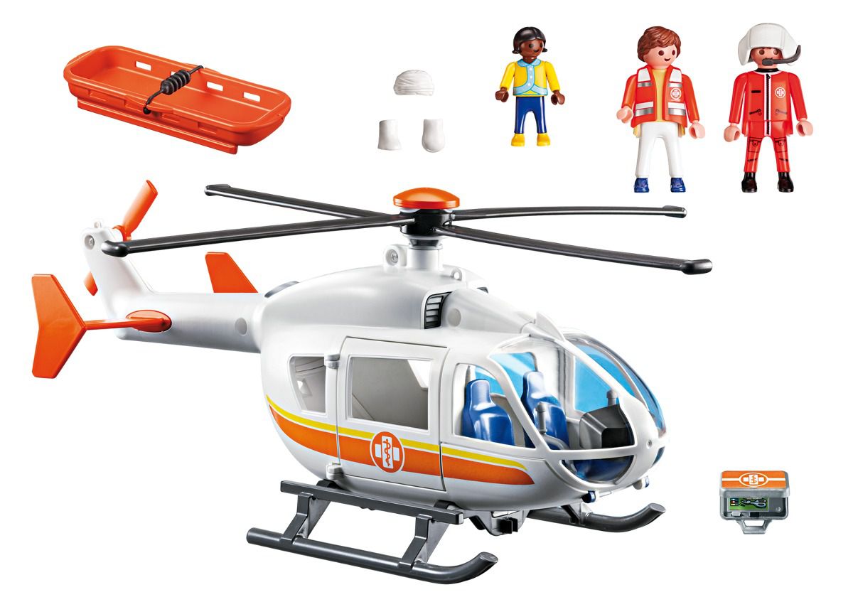 Helicóptero De Emergência Médica 29p Hospital Playmobil 6686