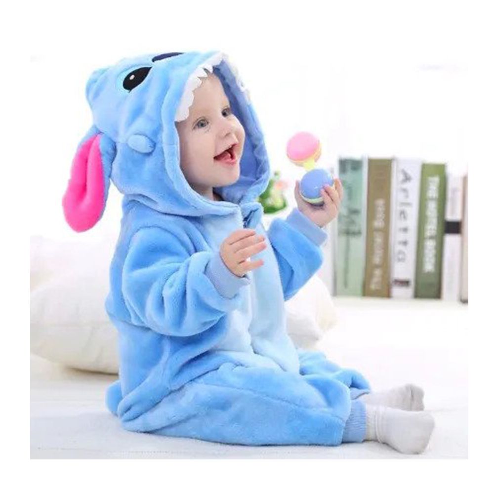 Macacão Pijama Infantil Criança Pelúcia Stitch Fa004