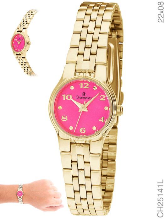 Relógio Champion Feminino Dourado Social CH25141L