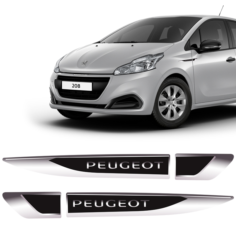 Adesivo Aplique Lateral Linha Peugeot 206 207 208 307 308 408 2008 Hoggar Emblema Resinado Para-Lama