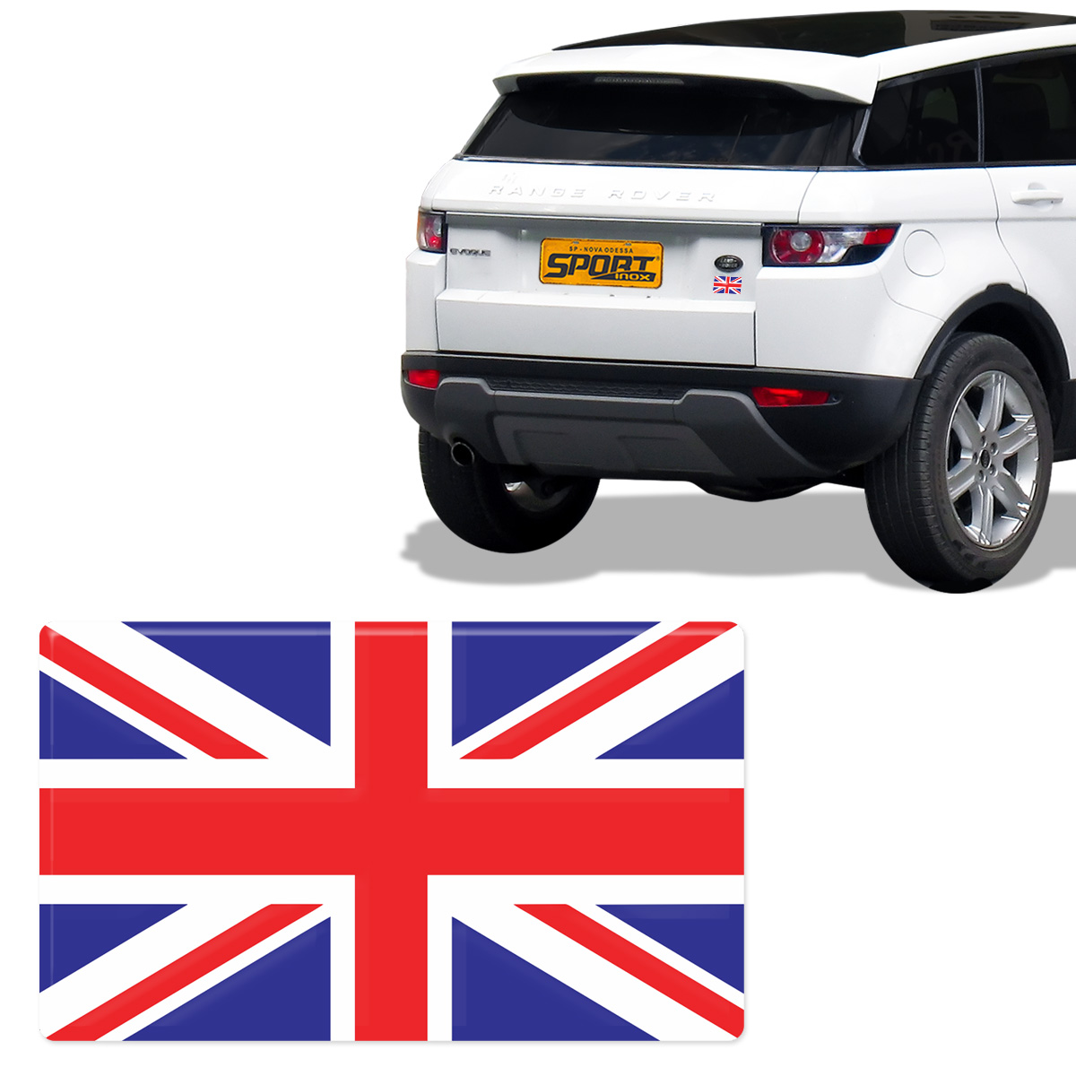 Adesivo Bandeira Resinada Land Rover Reino Unido Inglaterra