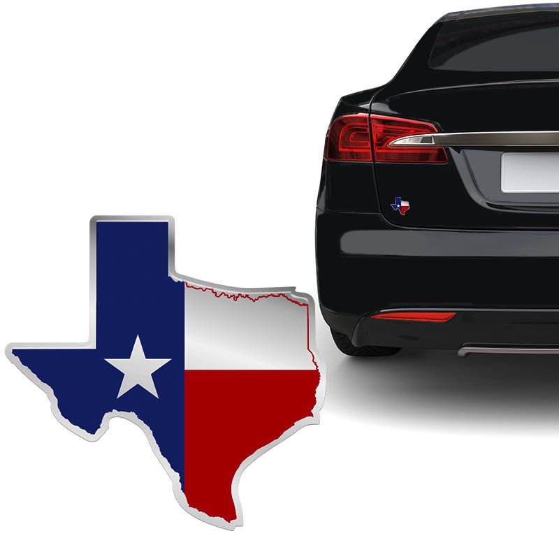 Adesivo Bandeira Texas Resinado Emblema Universal Carro Moto