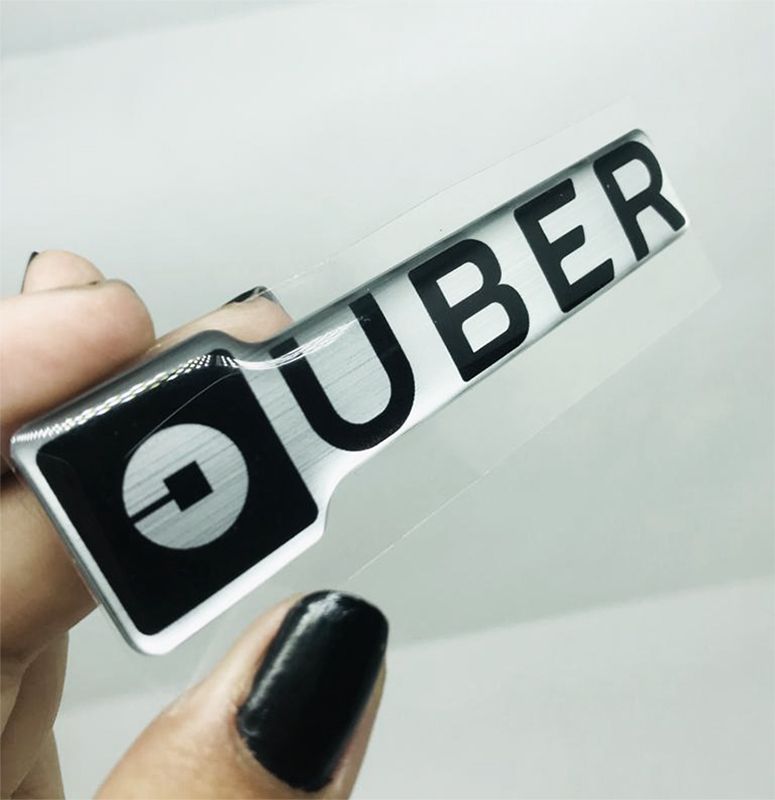 Adesivo Emblema Uber Resinado Auto Colante