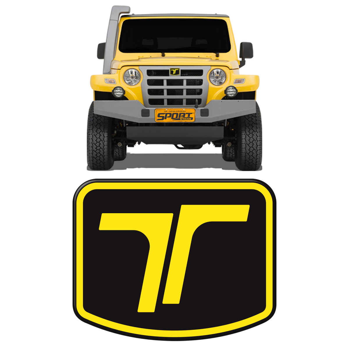 Adesivo Logo Troller 2009/2019 Emblema Frontal Amarelo/preto