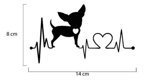 Adesivo Pet Love Cachorro Chihuahua Eletro Preto Decorativo