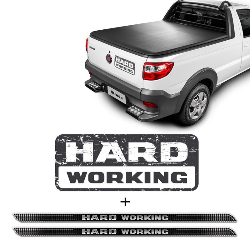 Adesivo Fiat Strada Hard Working 2018/2020 + Soleira Protetora