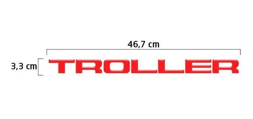 Adesivo Troller 2015/2021 Grade Frontal Vermelho Resinado