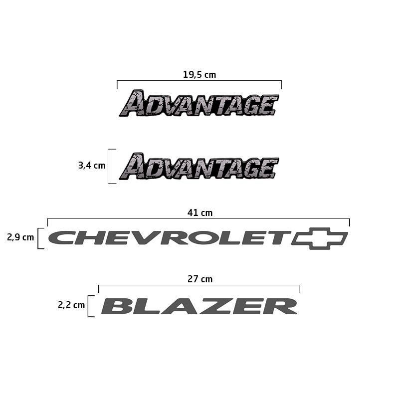 Adesivos Blazer Advantage 2005/2011- Emblemas Chevrolet Resinados