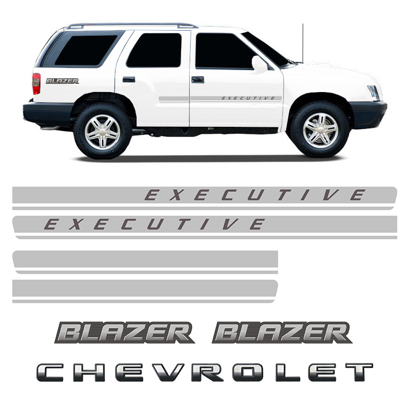 Adesivos Faixas Blazer Prata Executive 2009/2011 Chevrolet