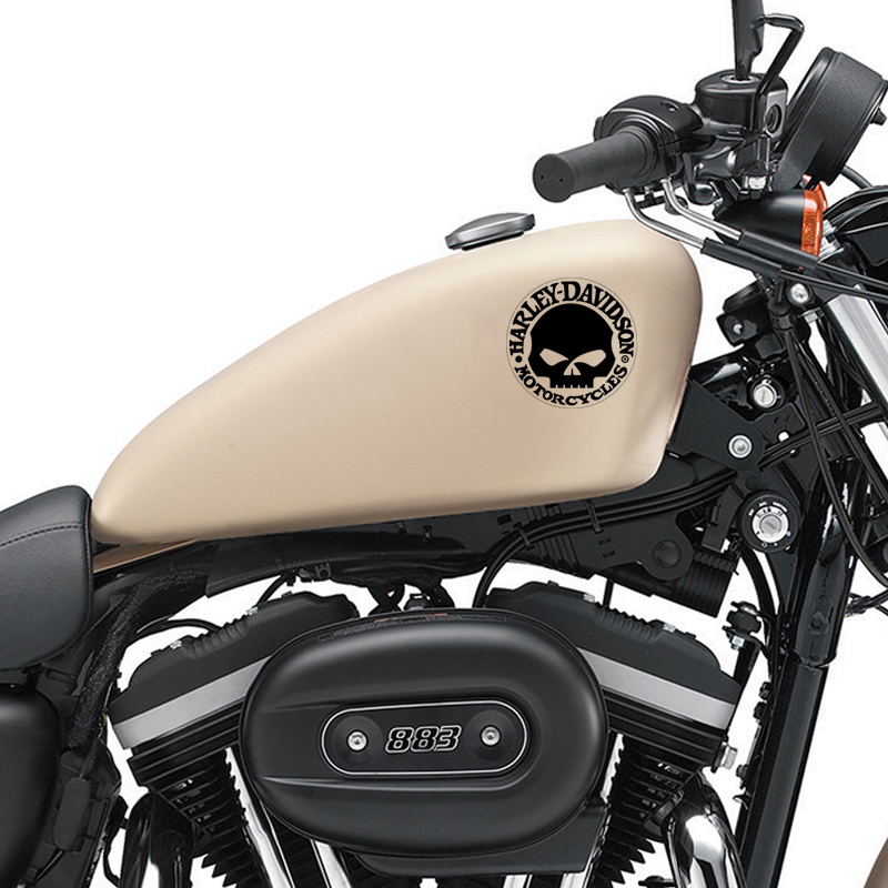 Adesivos Tanque Harley Davidson Motor Cycles Caveira Preto