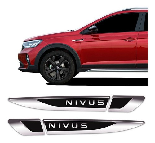 Aplique Lateral Nivus 2020/2022 Volkswagen Emblema Resinado