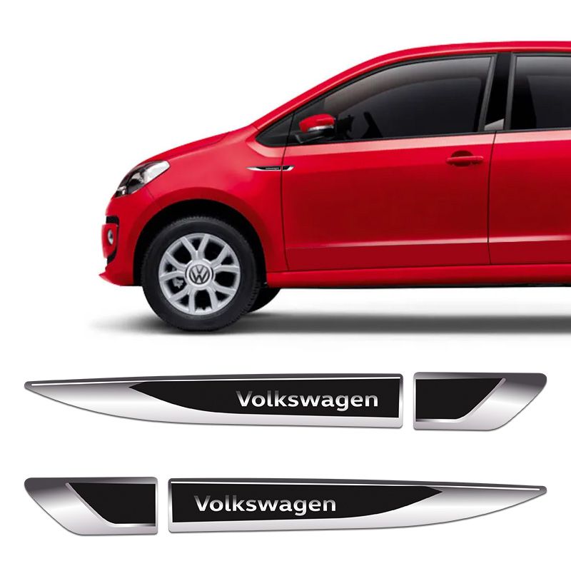 Aplique Lateral Volkswagen Gol Polo Fox Up! Saveiro, Tiguan ,Golf Emblema Cromado