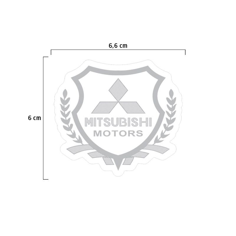 Emblema Brasão Mitsubishi Pajero, L200, Lancer, Asx, Outlander - Dakar Prata