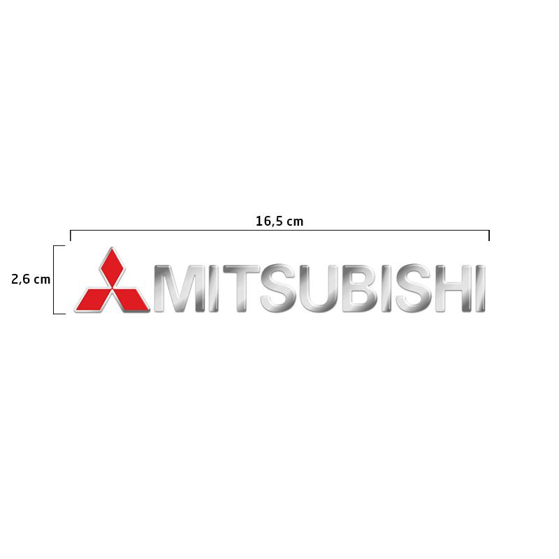Emblema Mitsubishi Pajero Full Traseiro Cromado Resinado