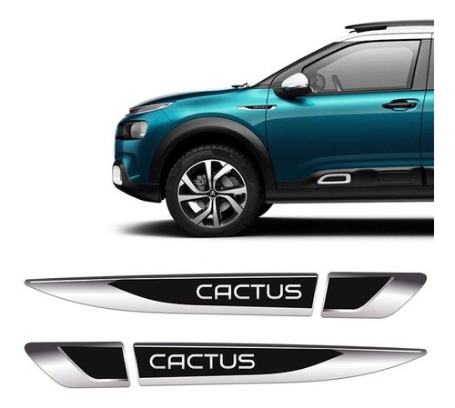Par de Emblemas Resinados Apliques Laterais Inclinados Citroen C4 Cactus 2018/2022