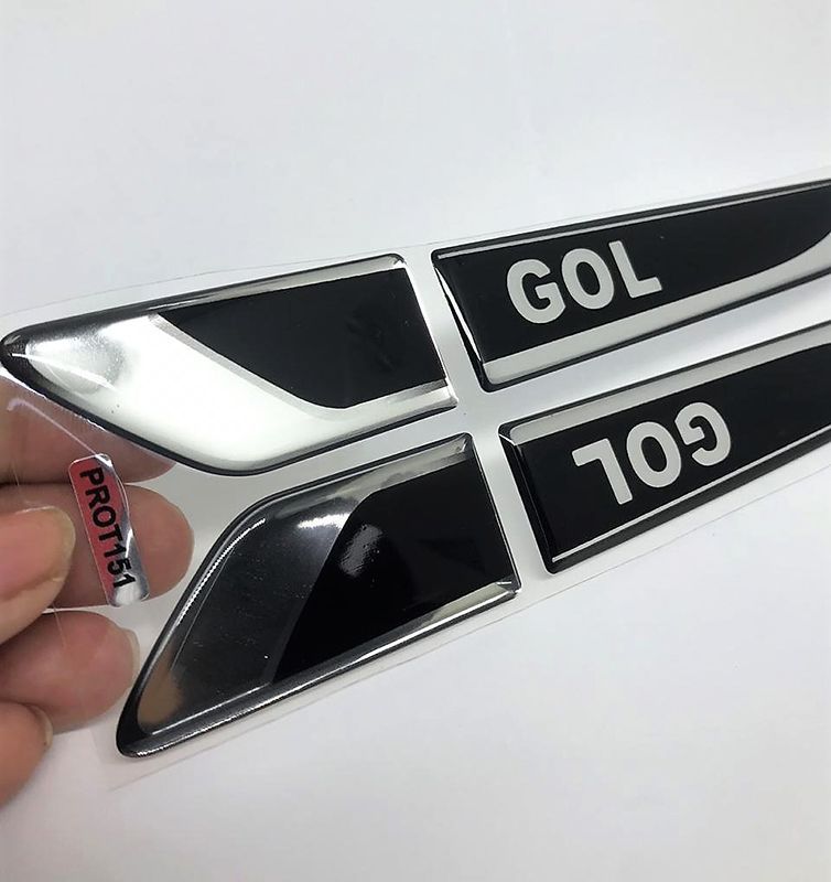 Emblema Resinado Aplique Lateral Gol G5 G6 G7 G8 Decorativo Par