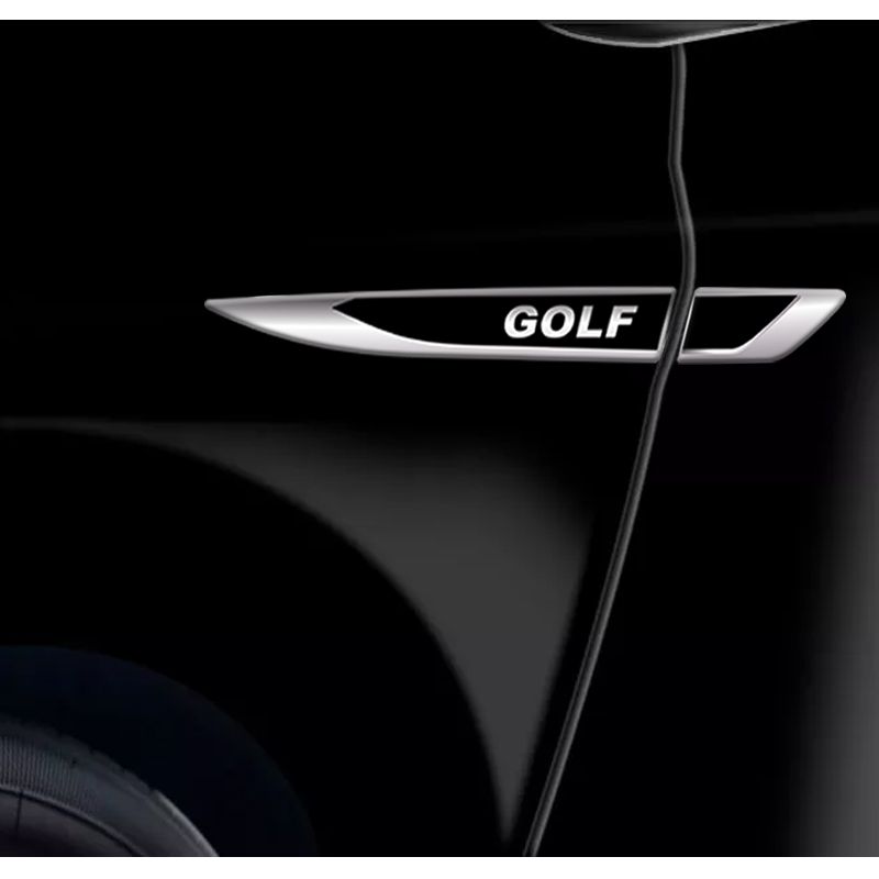 Emblema Resinado Aplique Lateral VW Golf Par Decorativo