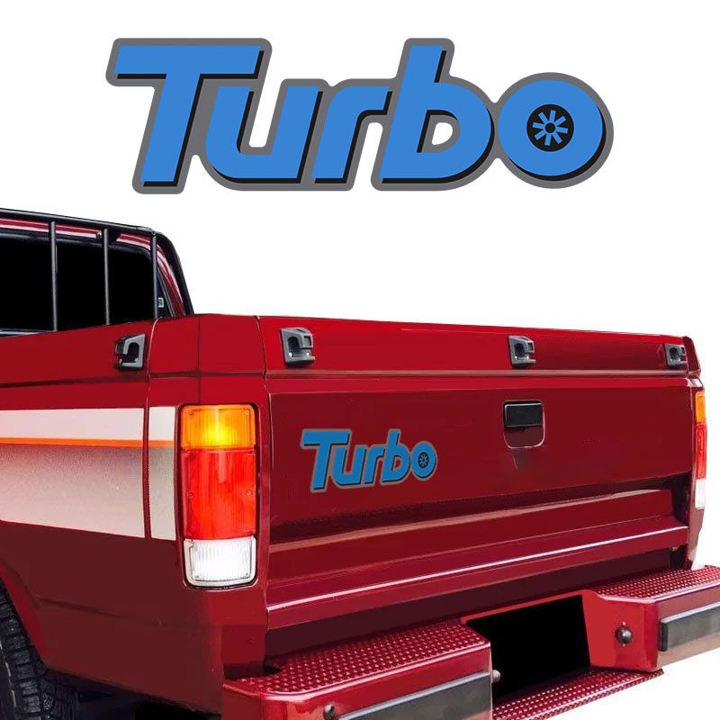 Emblema Turbo D20 Azul Adesivo Traseiro Modelo Original Chevrolet