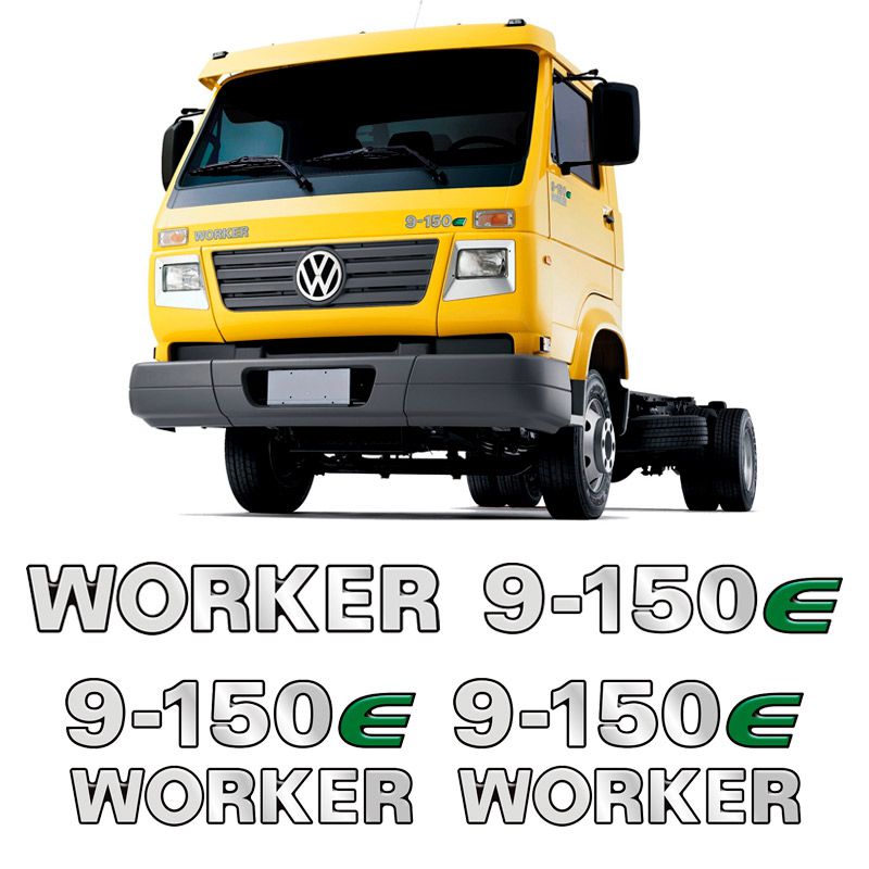 Emblemas 9-150e Worker Adesivo Volkswagen Caminhão Cromado