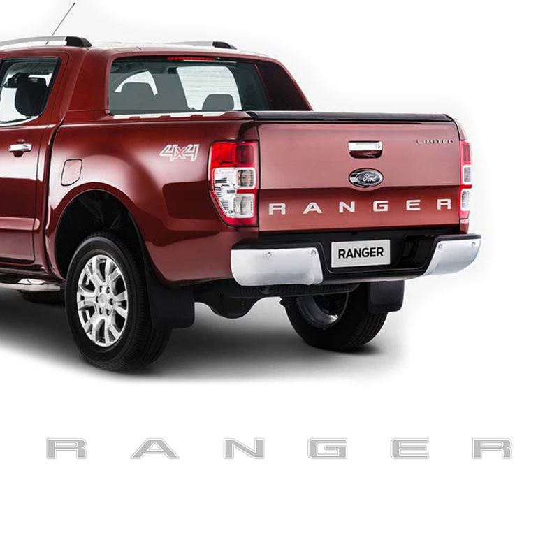 Faixa Adesivo Traseiro Ford Ranger 2013/2019 Cinza e Branco