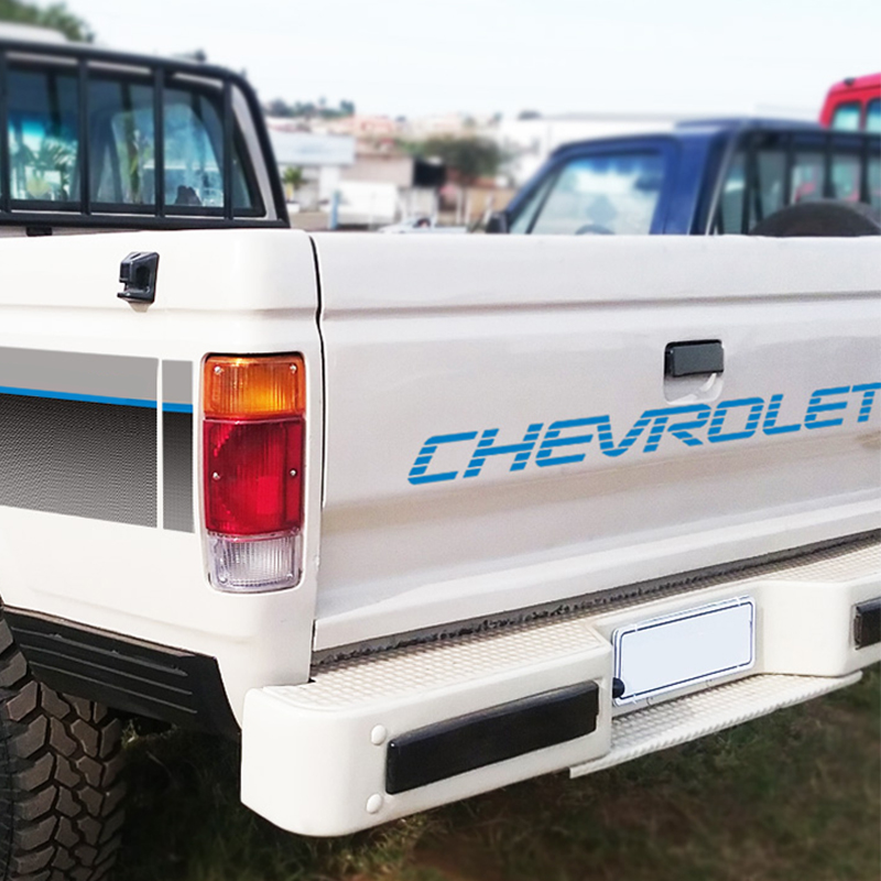 Faixa D20 Deluxe 1995 1996 + Adesivo Chevrolet Traseiro Azul