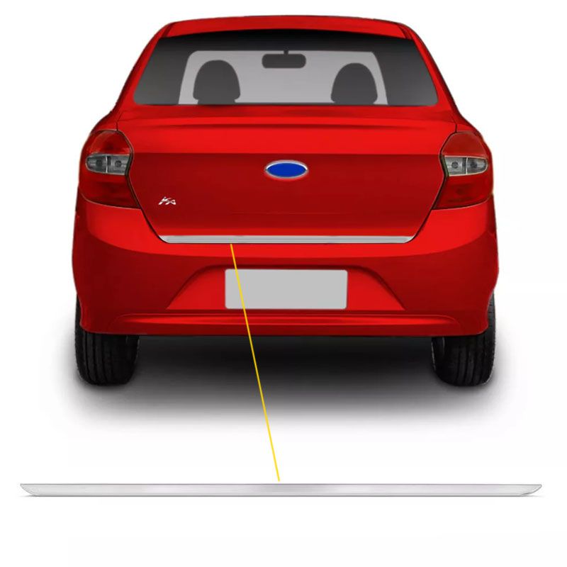 Friso Traseiro Porta-Malas Ford New Ka Sedan 2015/2021 Escovado Resinado