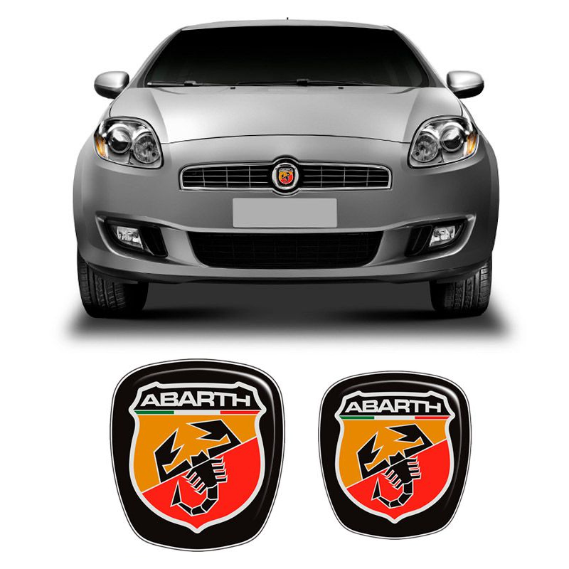 Kit 2 Adesivos Emblemas Fiat Bravo Abarth 2010 Até 2016