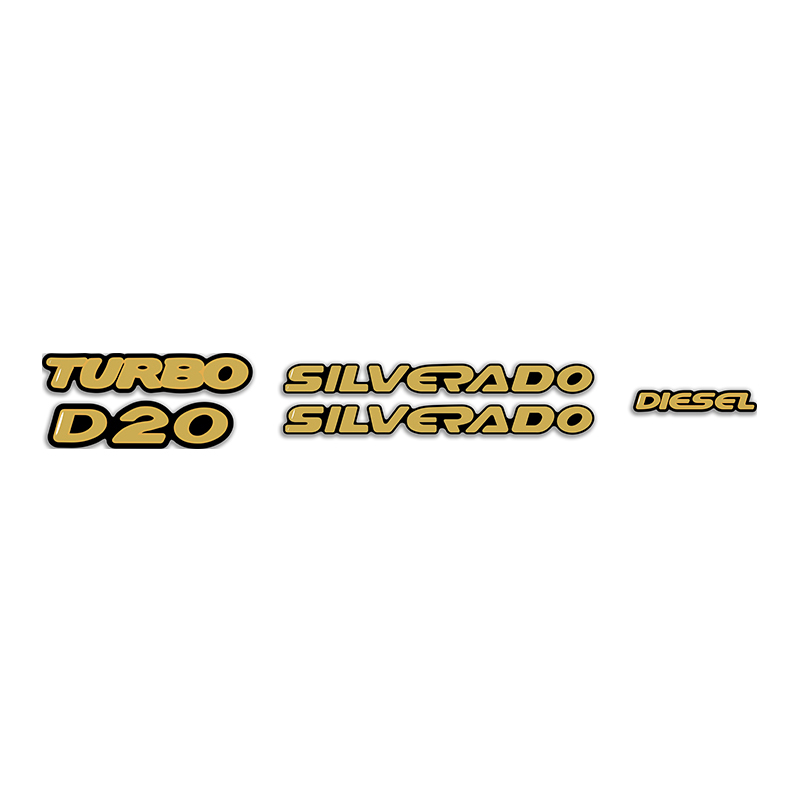 Kit Adesivo Emblemas Resinados Chevrolet Silverado D20 2000/2001