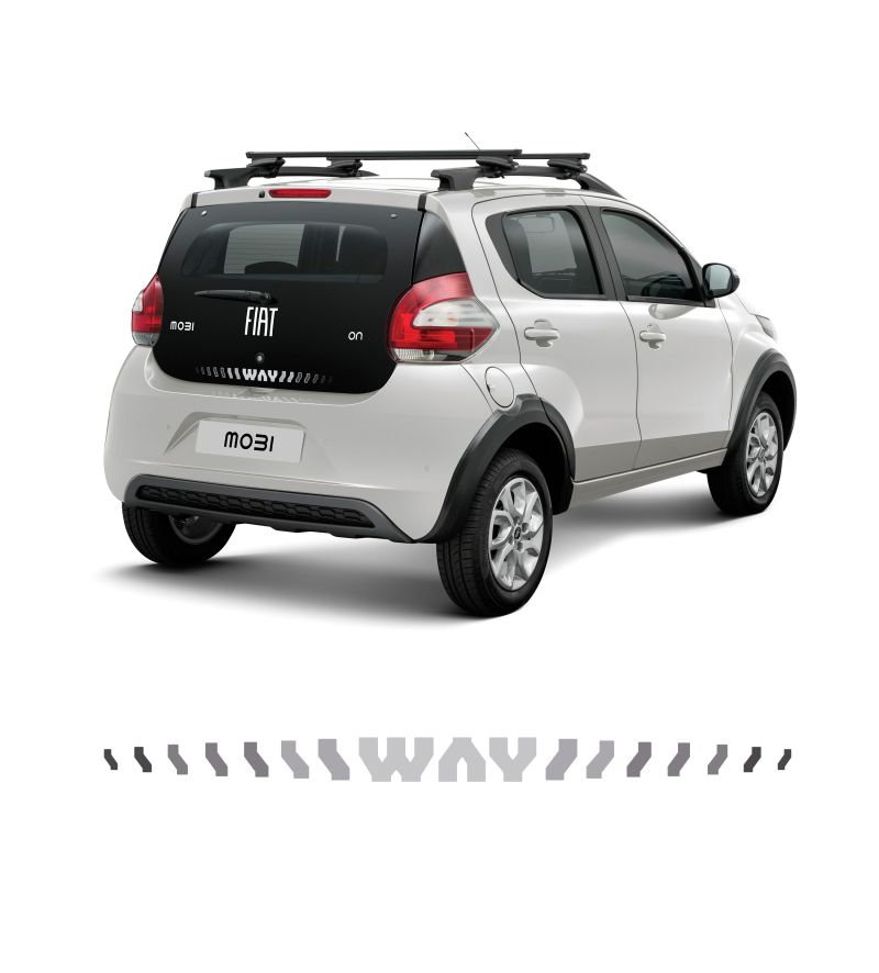 Kit Adesivo Faixa Fiat Mobi Way 2016/2020 + Emblemas + Calotas