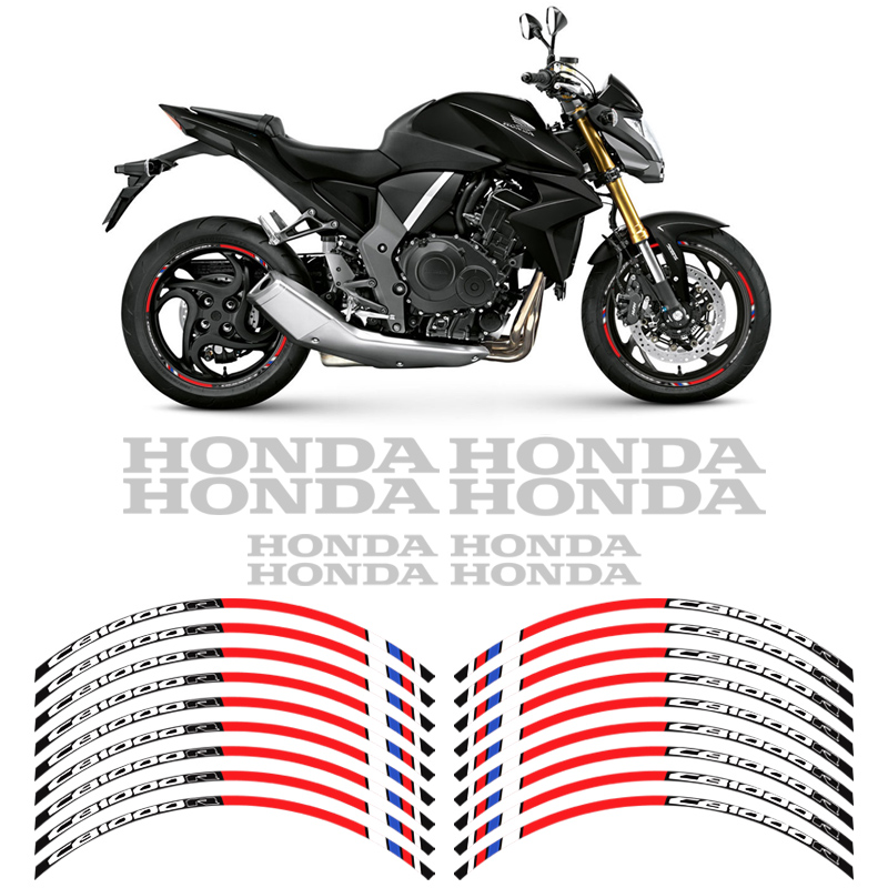 Kit Adesivo Refletivo Roda Moto Honda CB 1000R Filete Prata